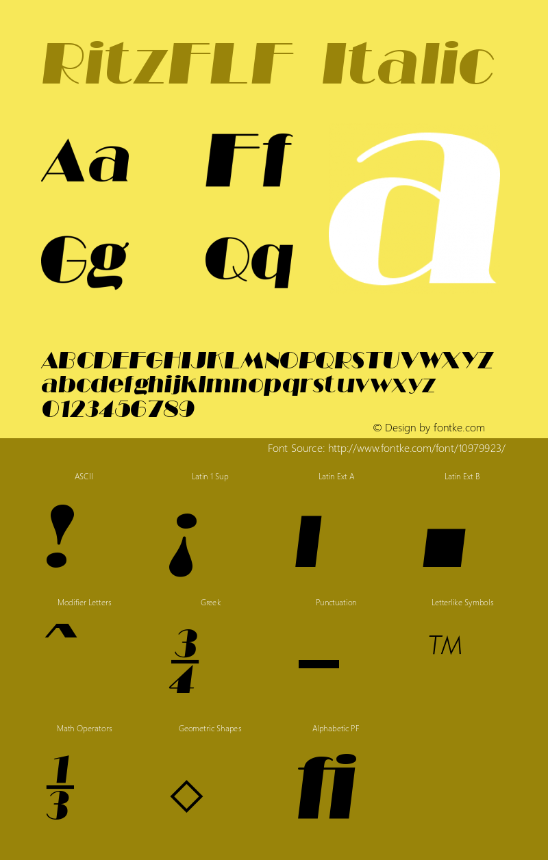 RitzFLF Italic Version 001.000图片样张