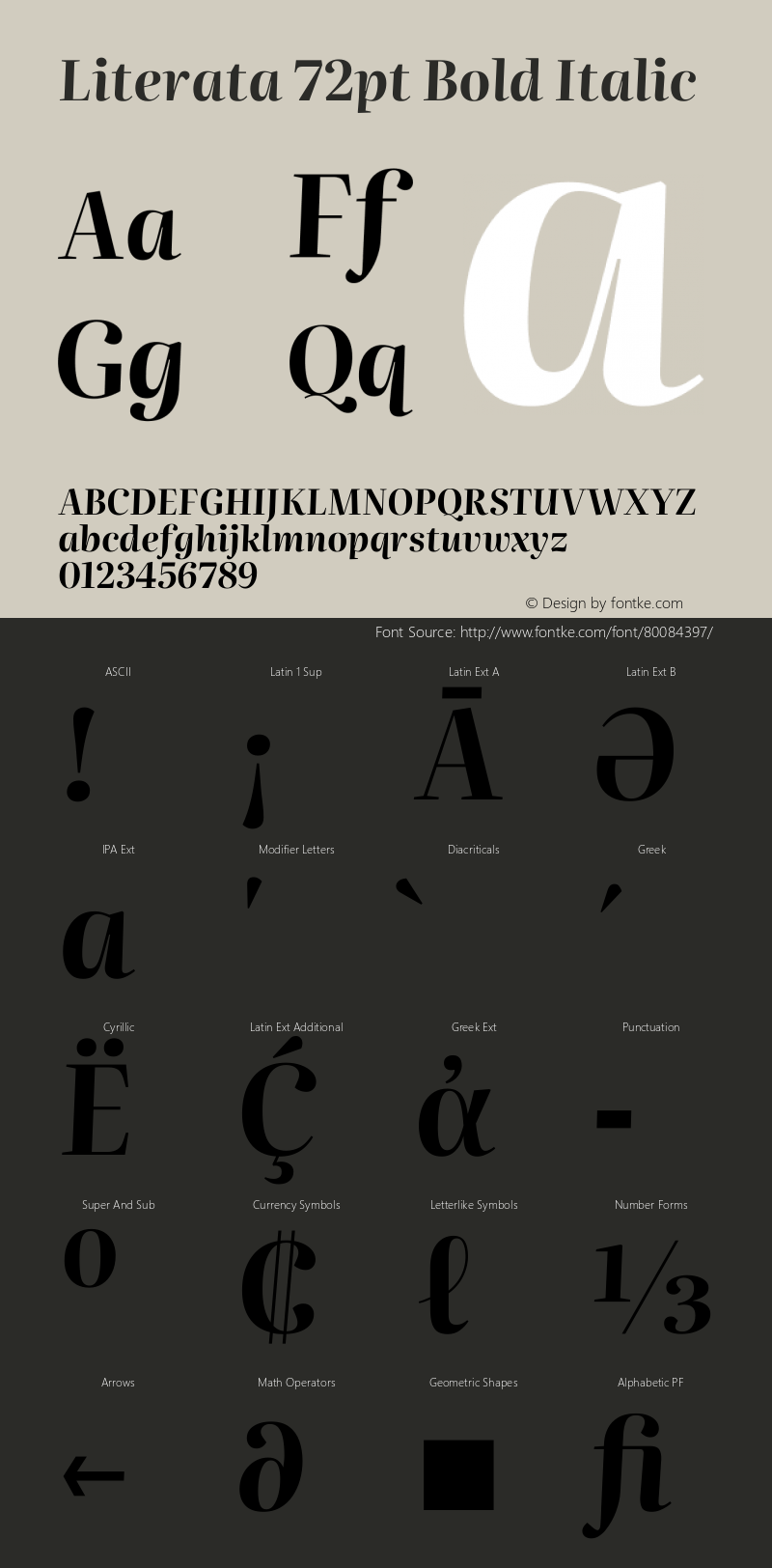 Literata 72pt Bold Italic Version 3.002图片样张