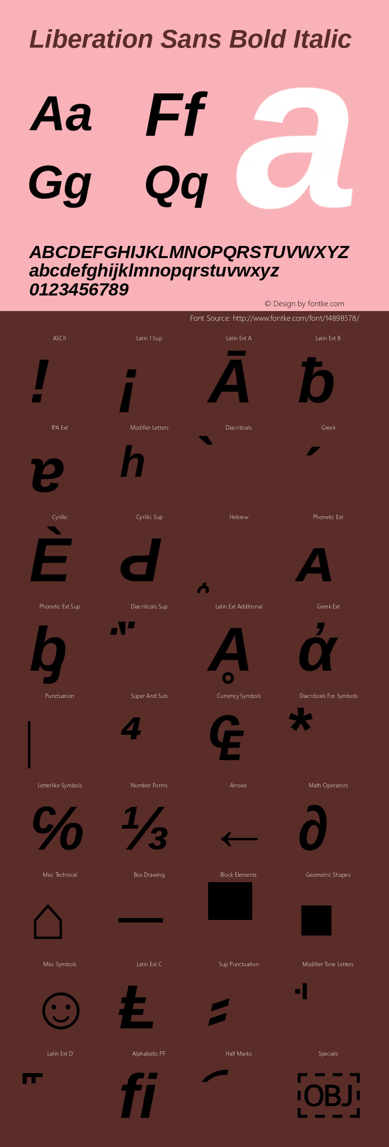 Liberation Sans Bold Italic Version 2.00.2图片样张