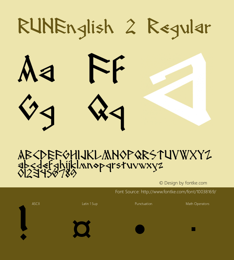 RUNEnglish 2 Regular Unknown图片样张