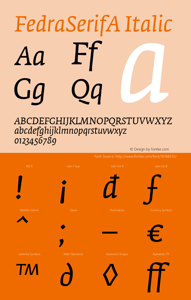 FedraSerifA Italic Version 001.000图片样张