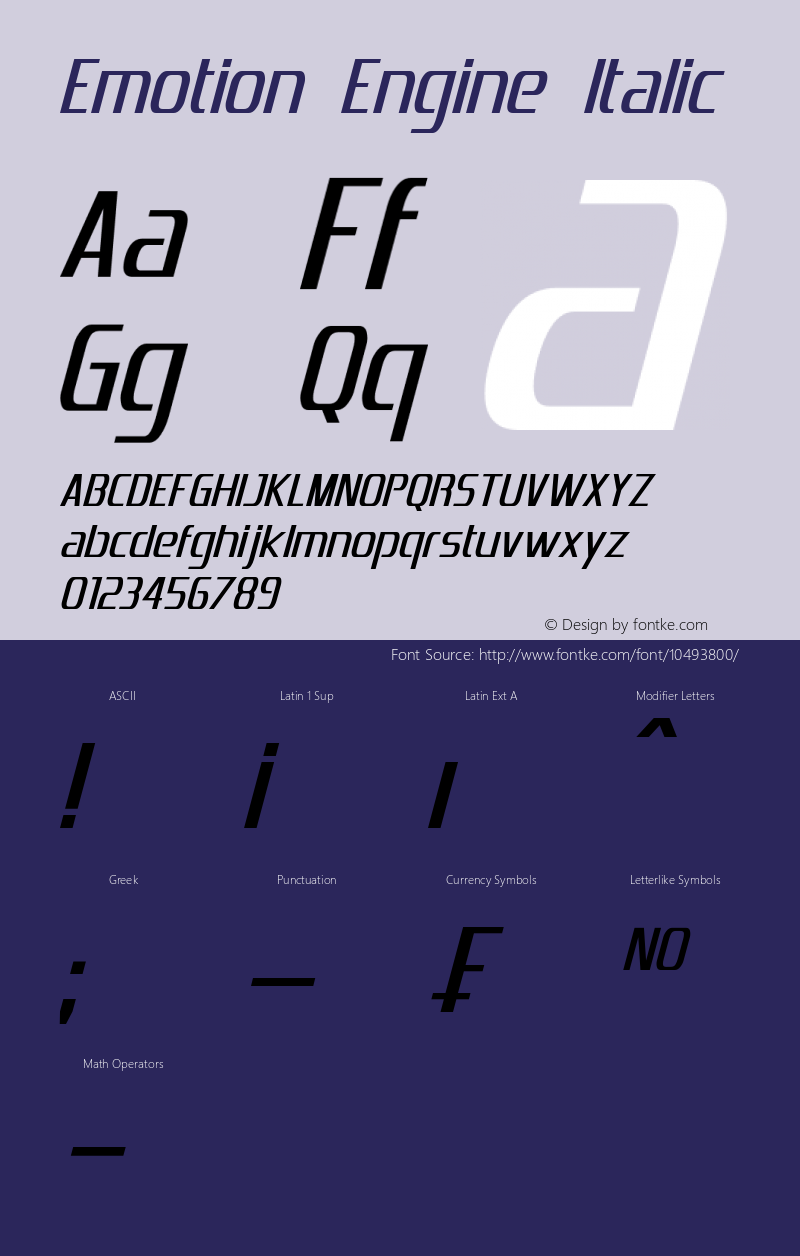 Emotion Engine Italic Version 2.00 - July 25, 2013图片样张