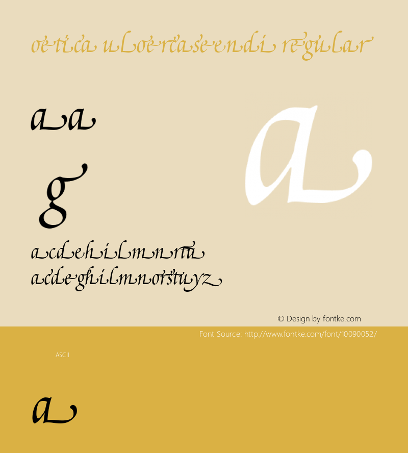 Poetica SuppLowercaseEndI Regular V.1.0图片样张