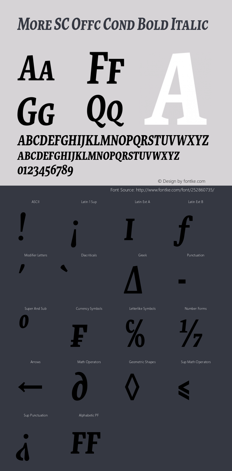 More SC Offc Cond Bold Italic Version 7.504; 2010; Build 1020图片样张