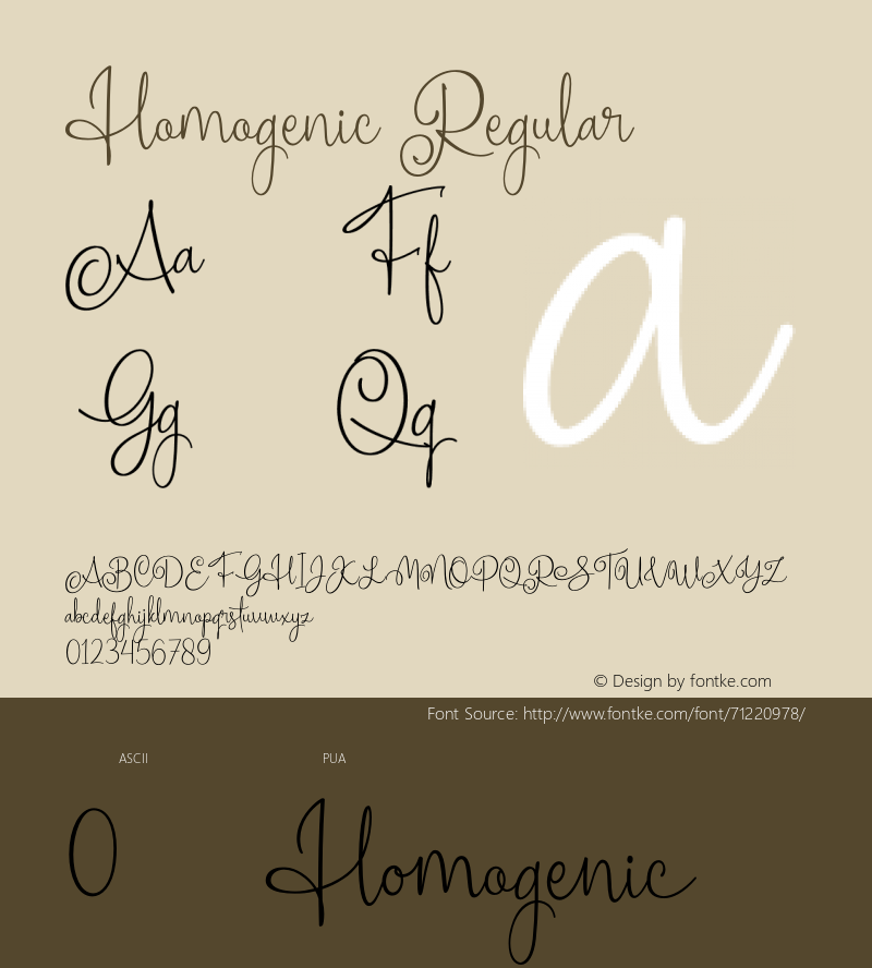 Homogenic Version 0.00;June 24, 2020;FontCreator 11.5.0.2427 64-bit图片样张