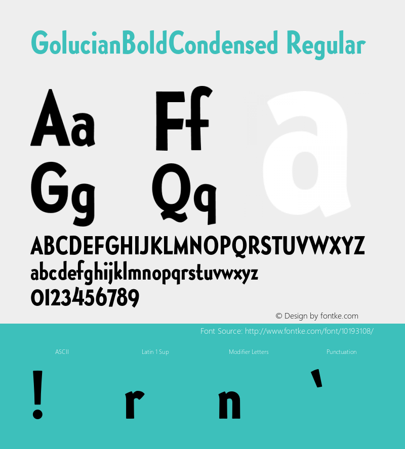 GolucianBoldCondensed Regular 001.001图片样张