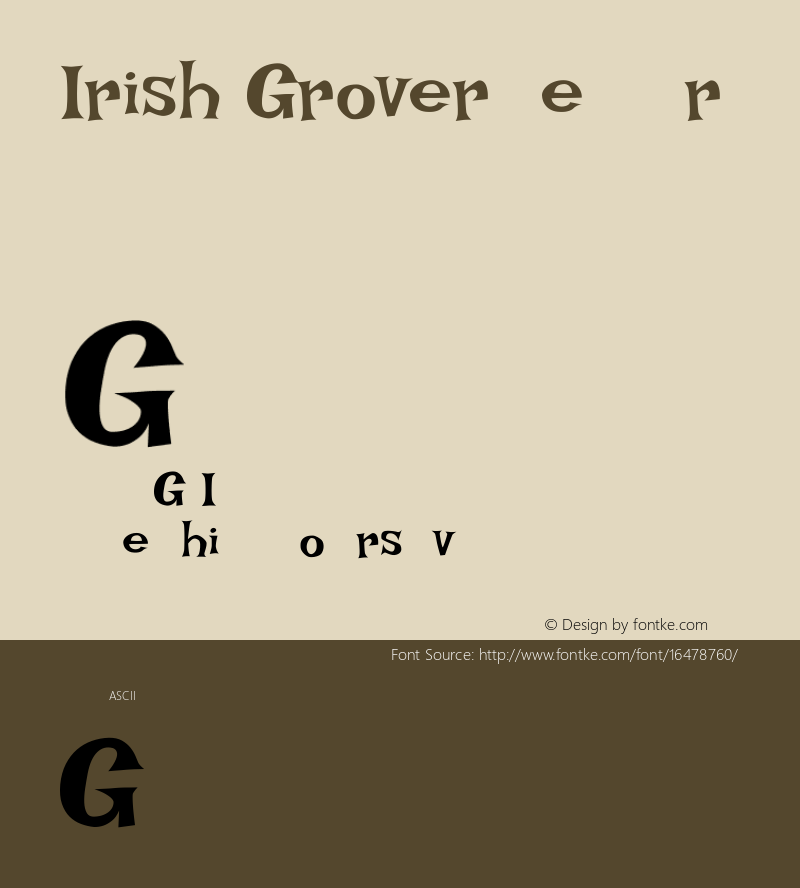 Irish Grover Regular Version 1.000图片样张