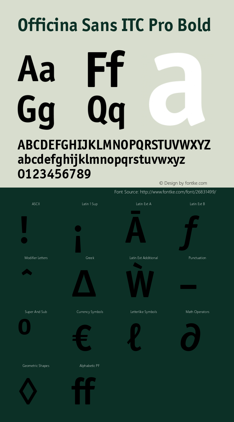 Officina Sans ITC Pro Bold Version 2.00图片样张