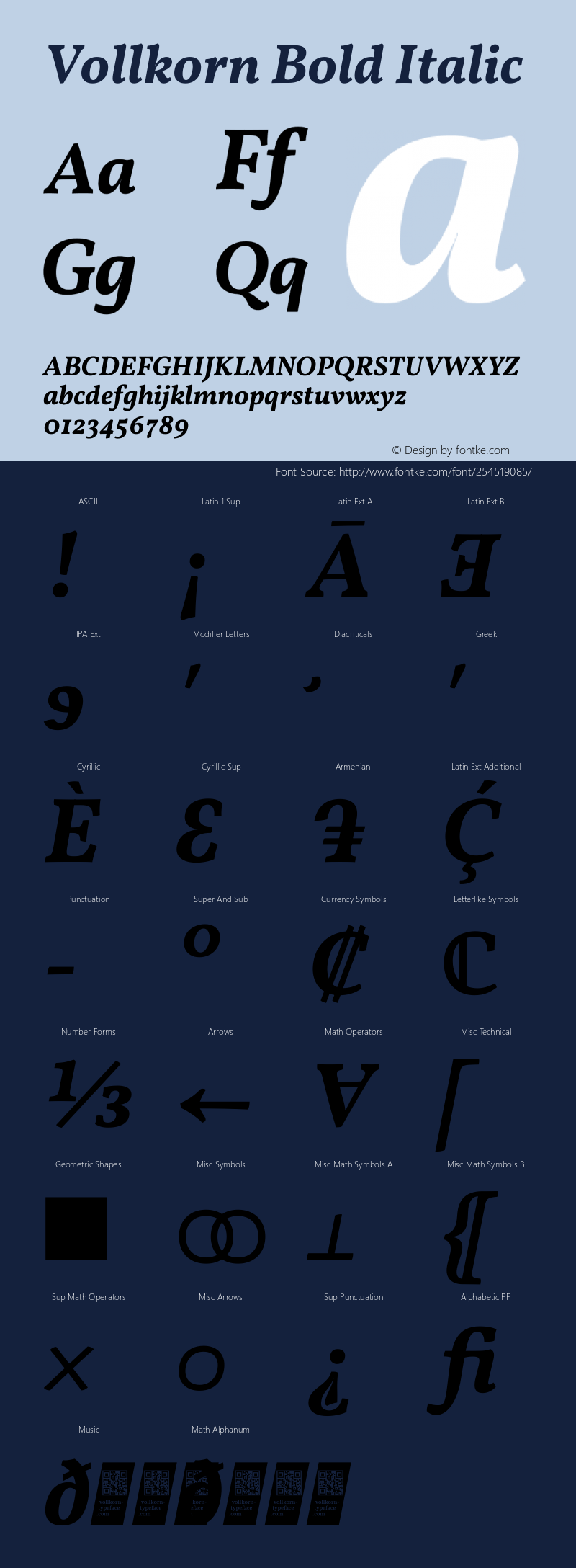 Vollkorn Bold Italic Version 5.001图片样张