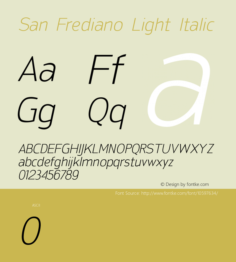 San Frediano Light Italic Version 1.000图片样张