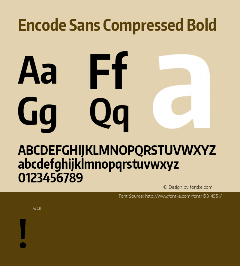Encode Sans Compressed Bold Version 1.000; ttfautohint (v1.4.1)图片样张