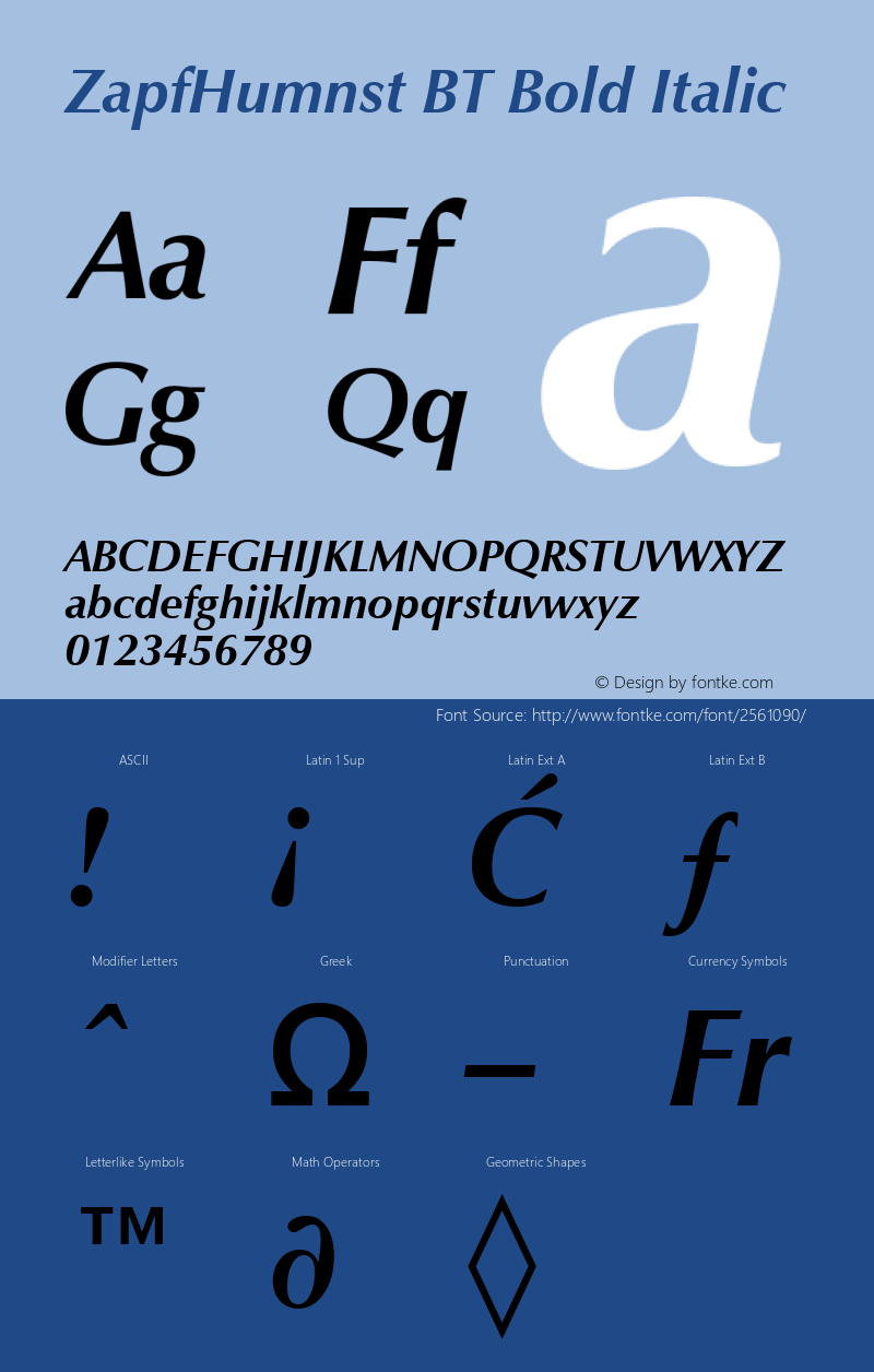 ZapfHumnst BT Bold Italic mfgpctt-v1.52 Monday, January 25, 1993 11:59:39 am (EST)图片样张