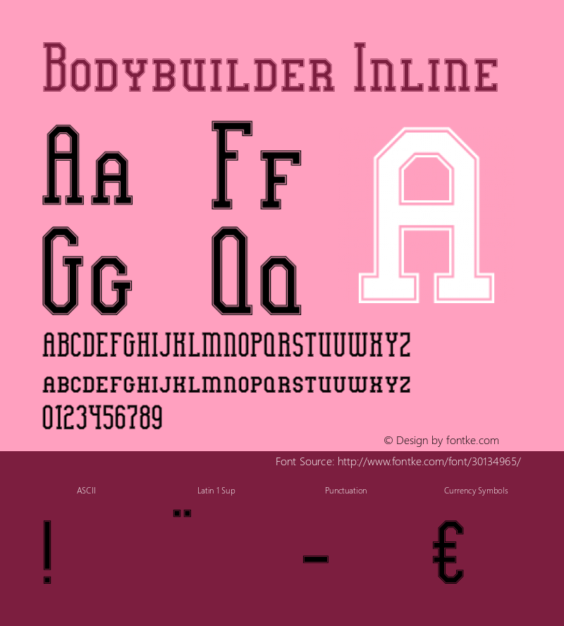 Bodybuilder Inline Version 1.00;May 22, 2019;FontCreator 11.5.0.2430 64-bit图片样张