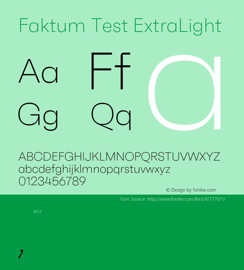 Faktum Test ExtraLight Version 1.001;PS 001.001;hotconv 1.0.88;makeotf.lib2.5.64775图片样张
