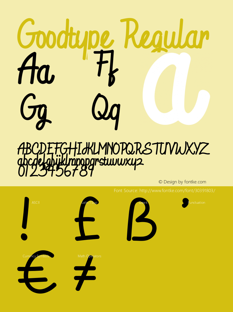 Goodtype Version 1.004;Fontself Maker 3.1.2图片样张