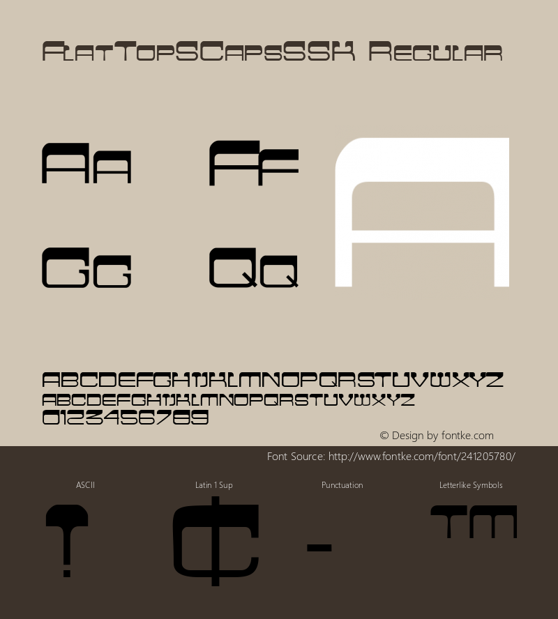 FlatTopSCapsSSK Macromedia Fontographer 4.1 8/15/95图片样张