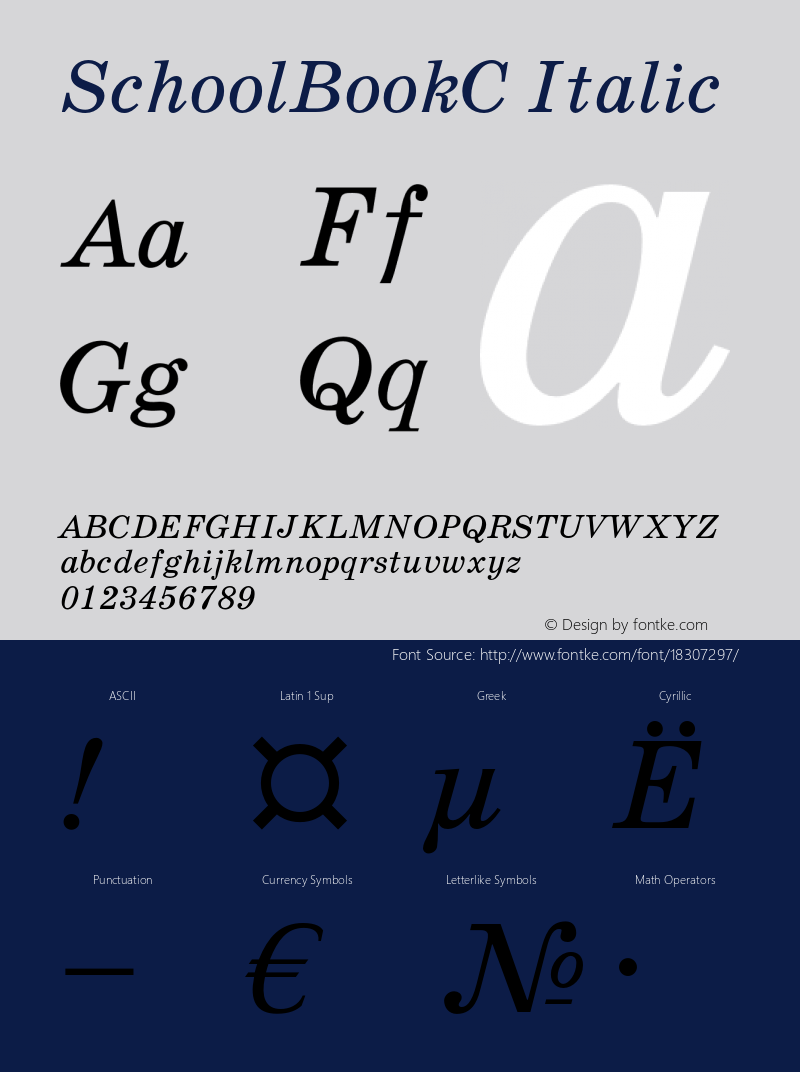 SchoolBookC Italic OTF 1.0;PS 001.000;Core 116;AOCW 1.0 161图片样张