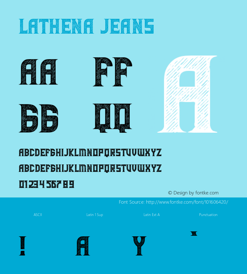 Lathena Jeans Version 1.002;Fontself Maker 3.5.4图片样张