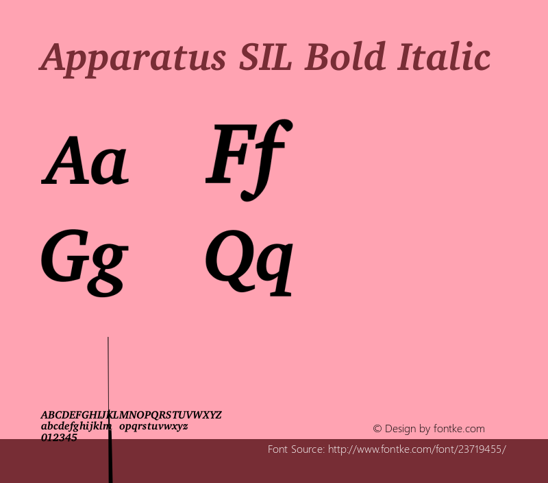 Apparatus SIL Bold Italic Version 1.0图片样张