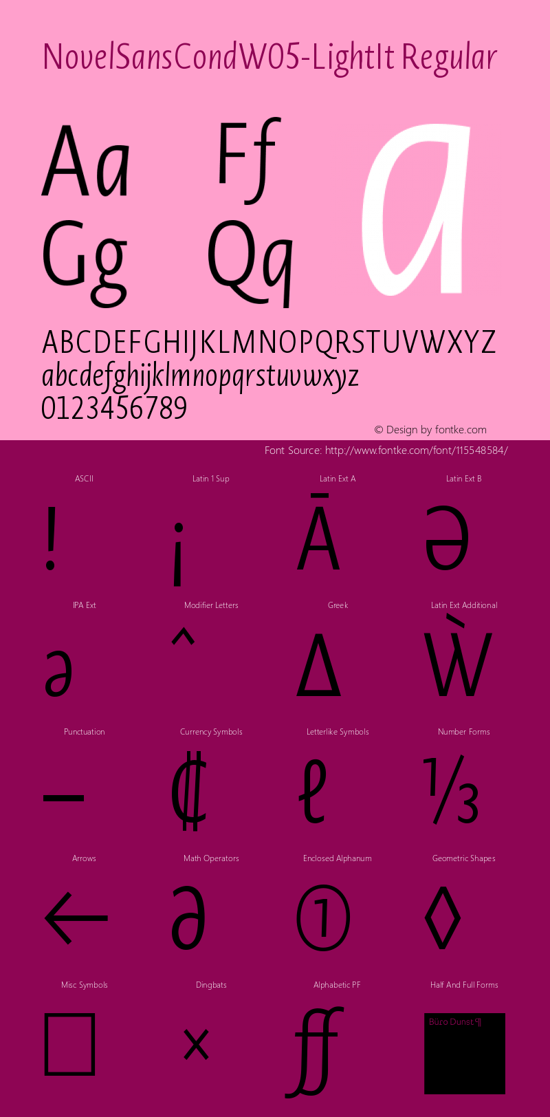 Novel SansCond W05 Light Italic Version 1.00图片样张