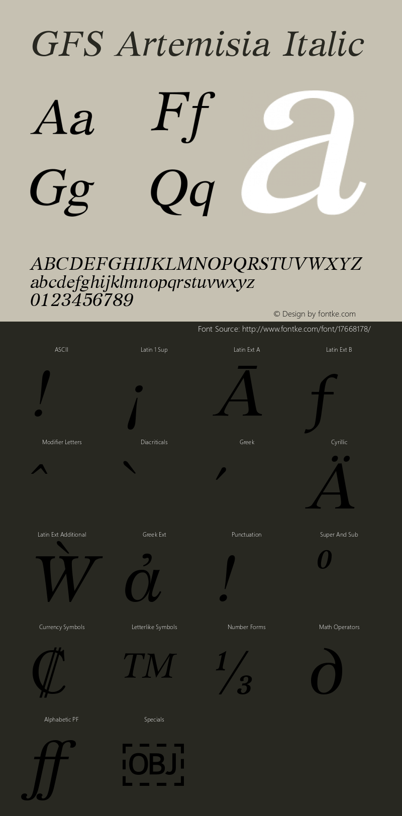 GFS Artemisia Italic Version 1.0图片样张