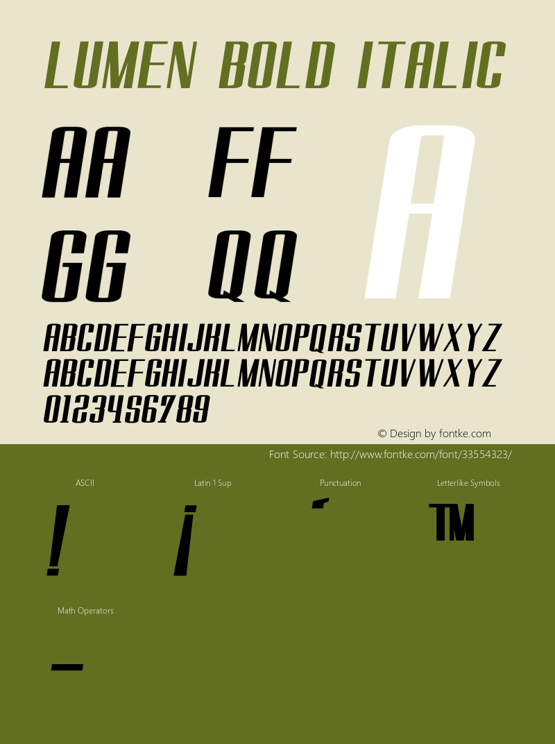 Lumen Bold Italic Version 1.000;PS 001.000;hotconv 1.0.88;makeotf.lib2.5.64775图片样张