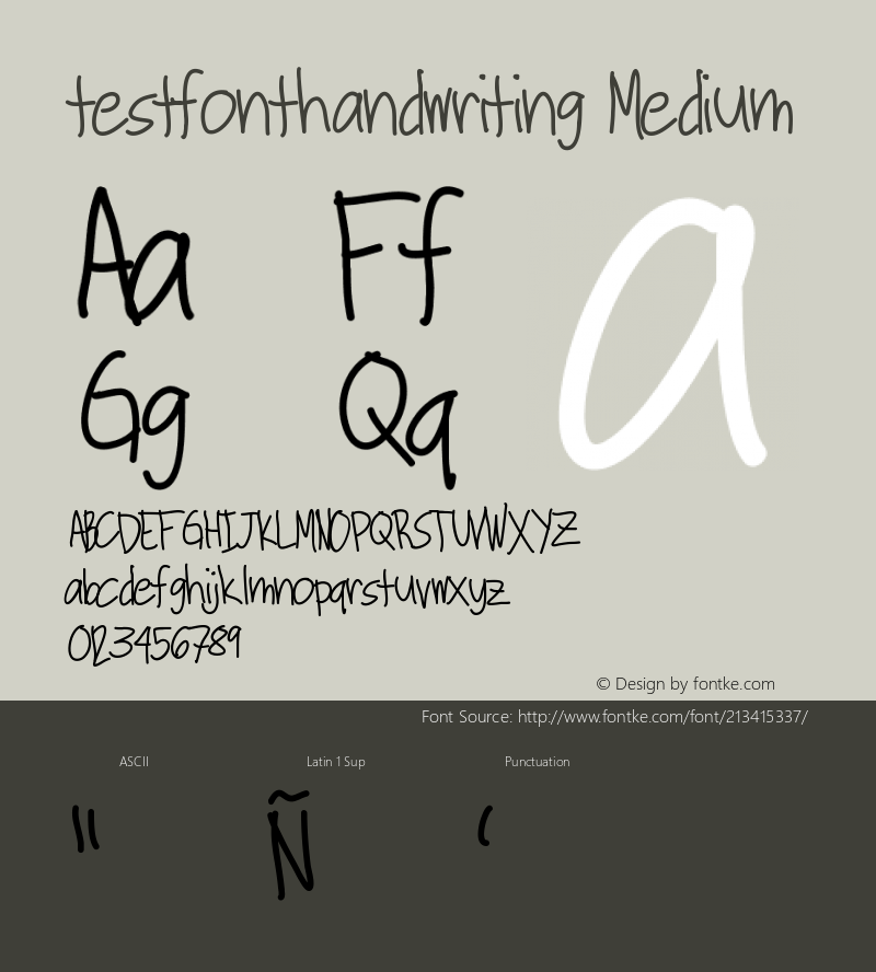 testfonthandwriting Version 001.000图片样张