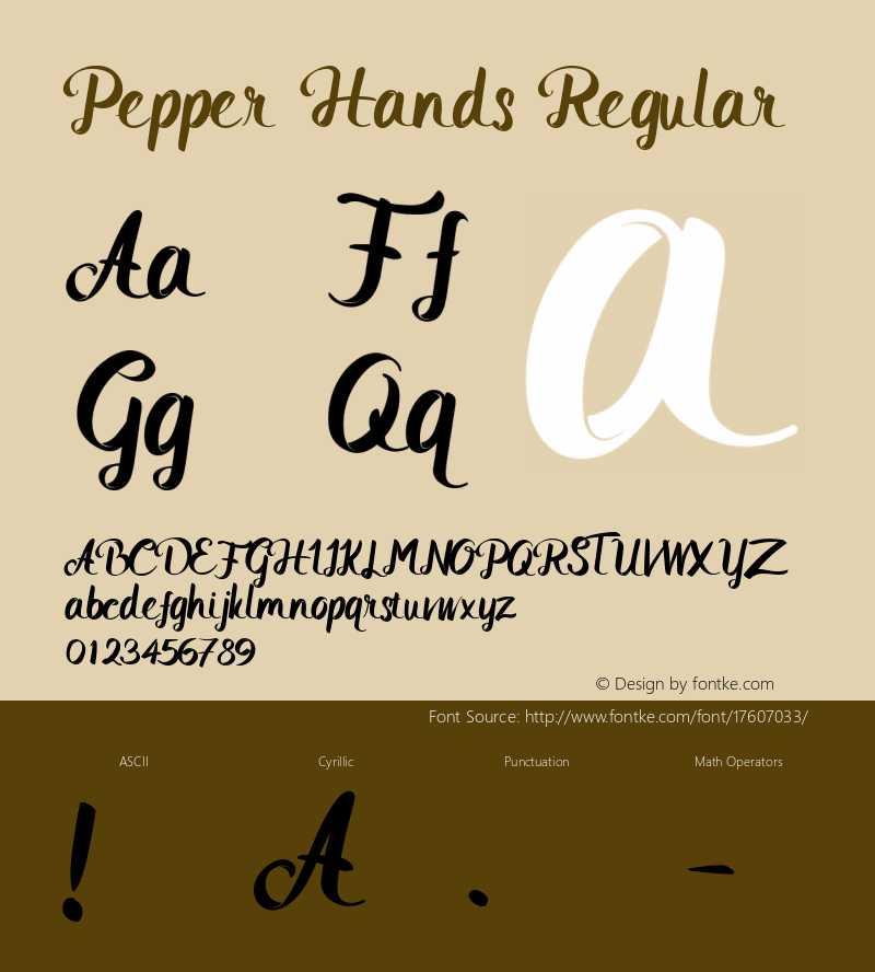 Pepper Hands Regular Version 1.00 August 8, 2016, initial release图片样张