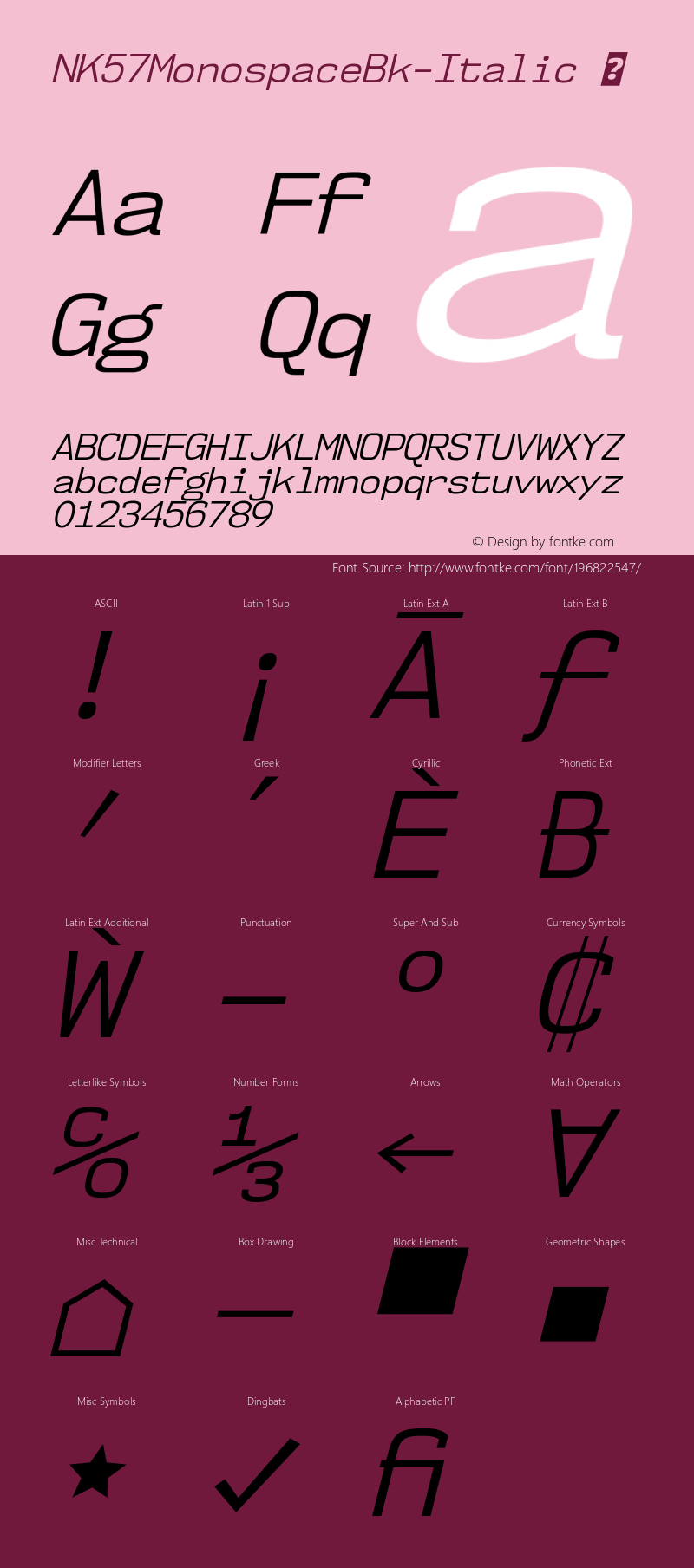 ☞NK57MonospaceBk-Italic Version 1.000;com.myfonts.easy.typodermic.nk57-monospace.book-italic.wfkit2.version.4sfB图片样张