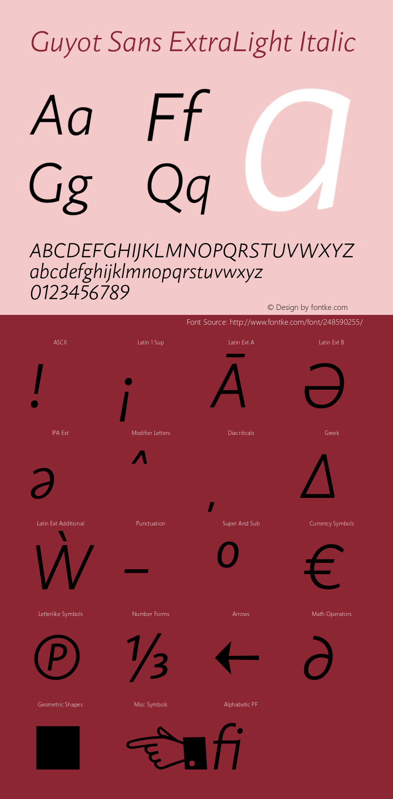 Guyot Sans ExtraLight Italic Version 1.000图片样张