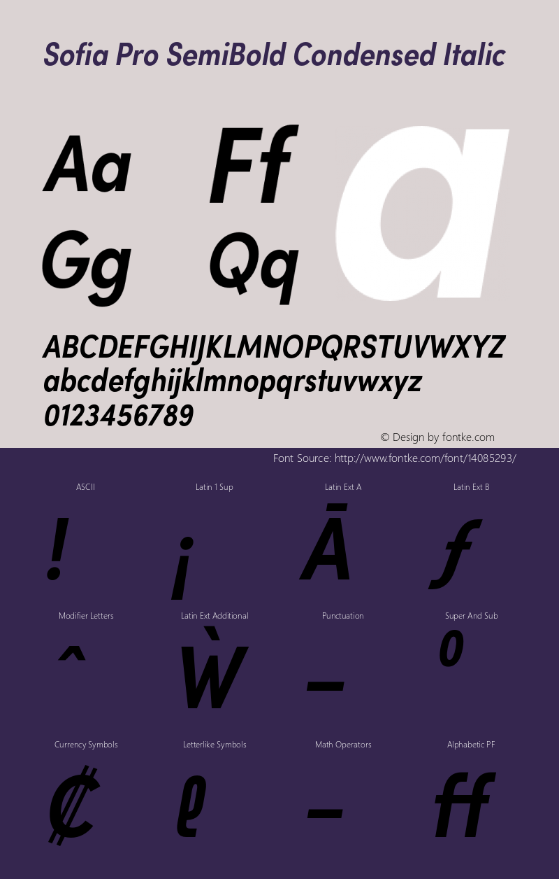 Sofia Pro SemiBold Condensed Italic Version 2.000图片样张