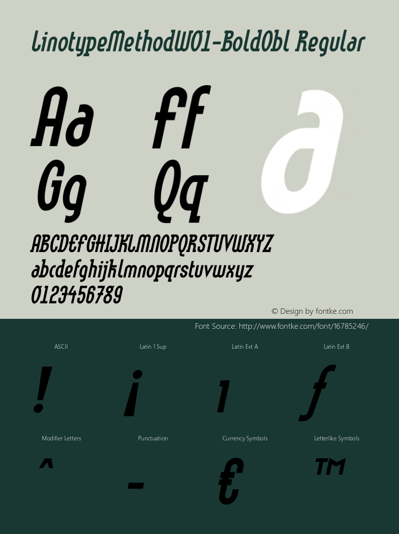 LinotypeMethodW01-BoldObl Regular Version 1.01图片样张
