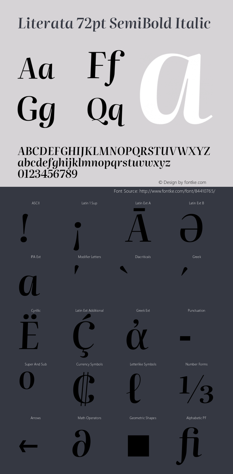 Literata 72pt SemiBold Italic Version 3.002图片样张