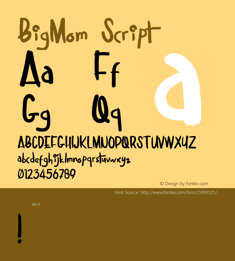 BigMom Script Version 1.001;Fontself Maker 1.0.8图片样张