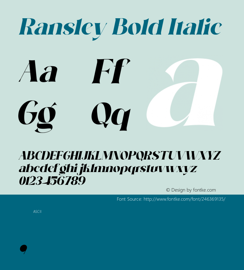 Ransley Bold Italic Version 1.000图片样张