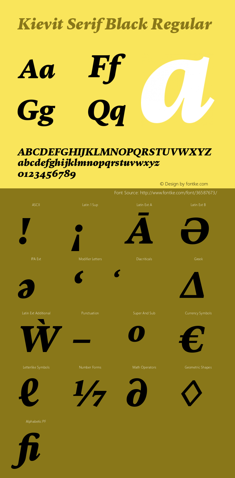 Kievit Serif W04 Black Italic Version 1.00图片样张