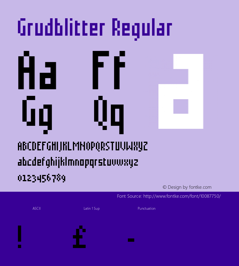 Grudblitter Regular Macromedia Fontographer 4.1 2001.03.29图片样张