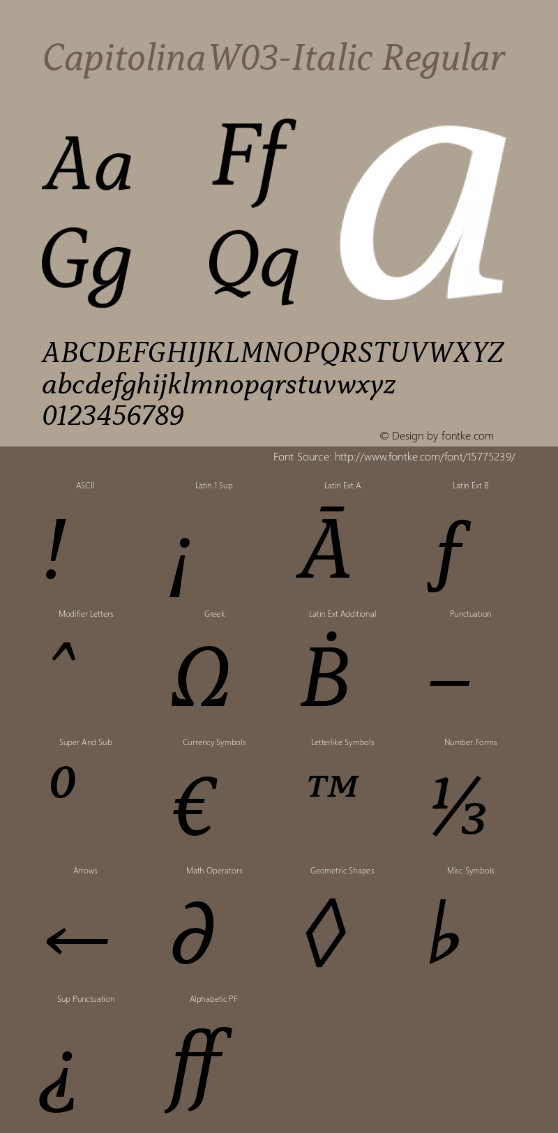 CapitolinaW03-Italic Regular Version 1.00图片样张