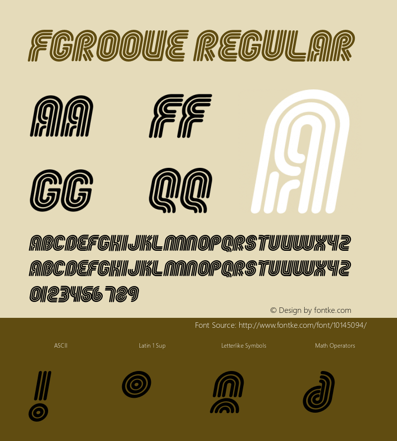 Fgroove Regular Version 1.000;PS 001.000;hotconv 1.0.38图片样张