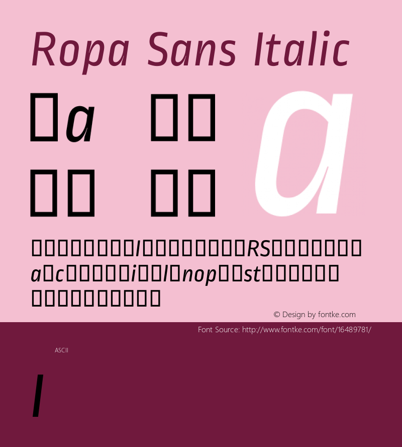 Ropa Sans Italic Version 1.002图片样张