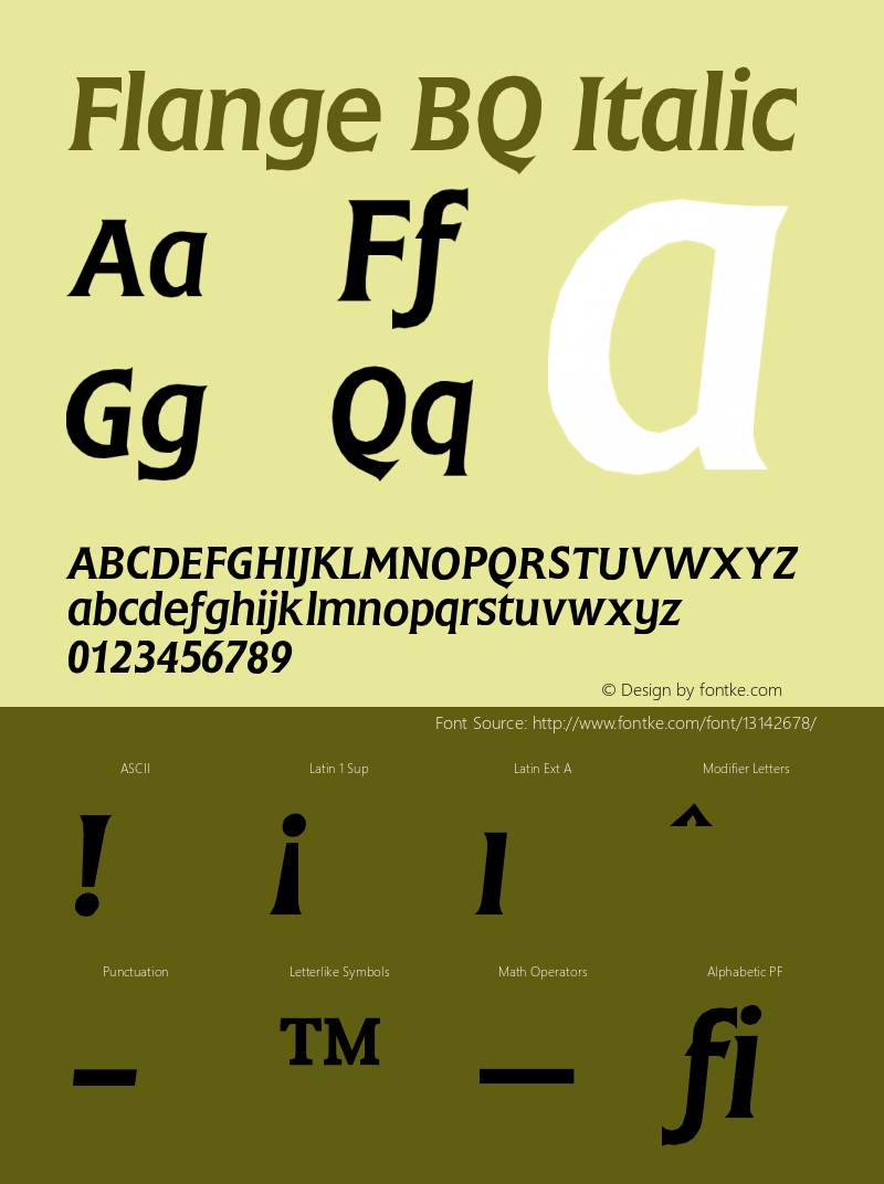 Flange BQ Italic Version 001.000图片样张