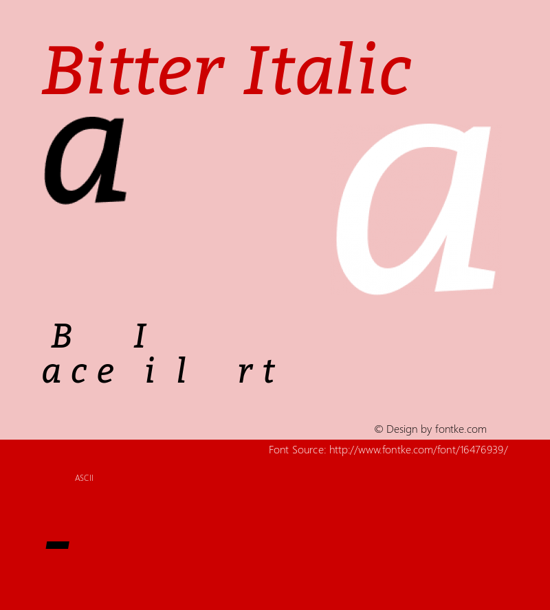 Bitter Italic Version 1.001图片样张