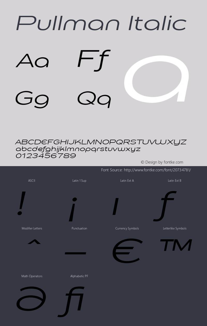 Pullman Italic Version 1.00 2010图片样张