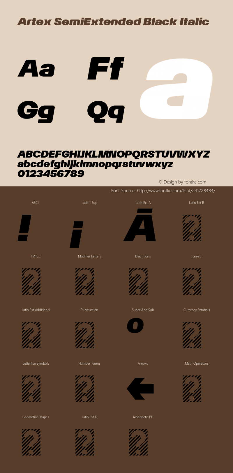 Artex SemiExtended Black Italic Version 1.005图片样张