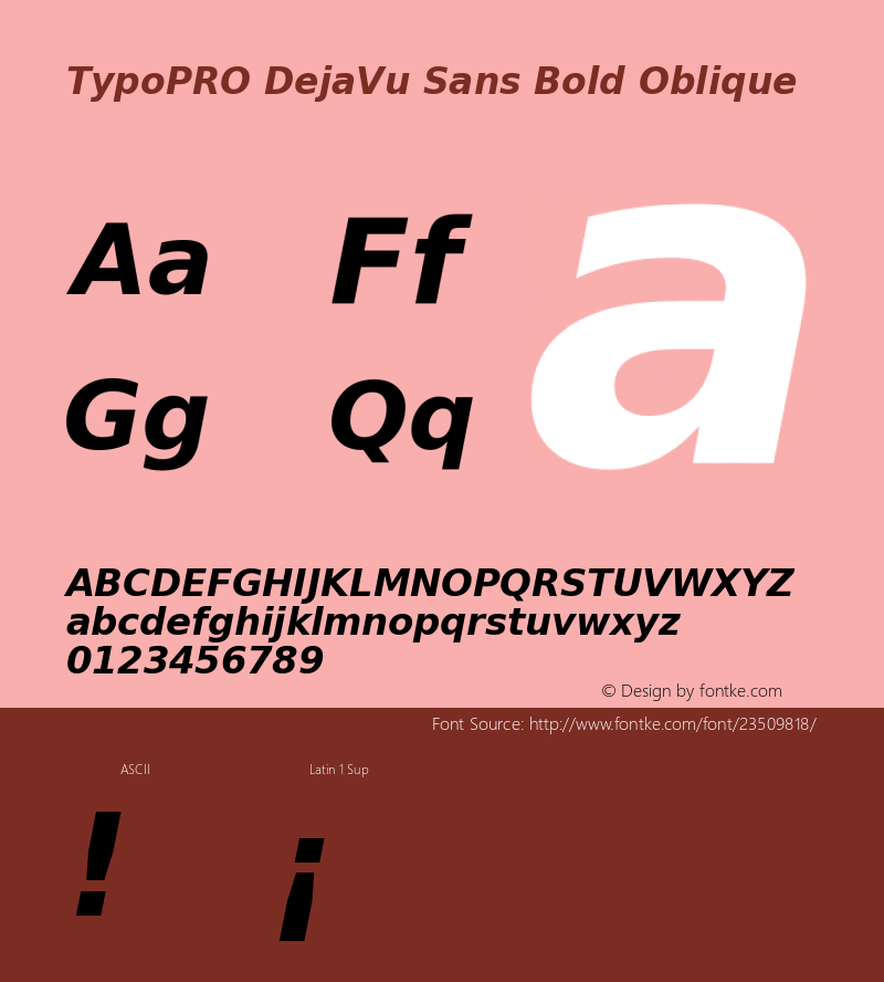 TypoPRO DejaVu Sans Bold Oblique Version 2.37图片样张