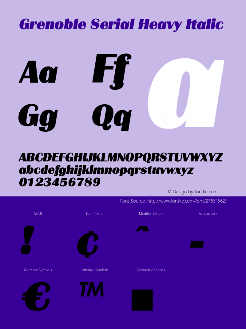 Grenoble Serial Heavy Italic Version 1.000图片样张