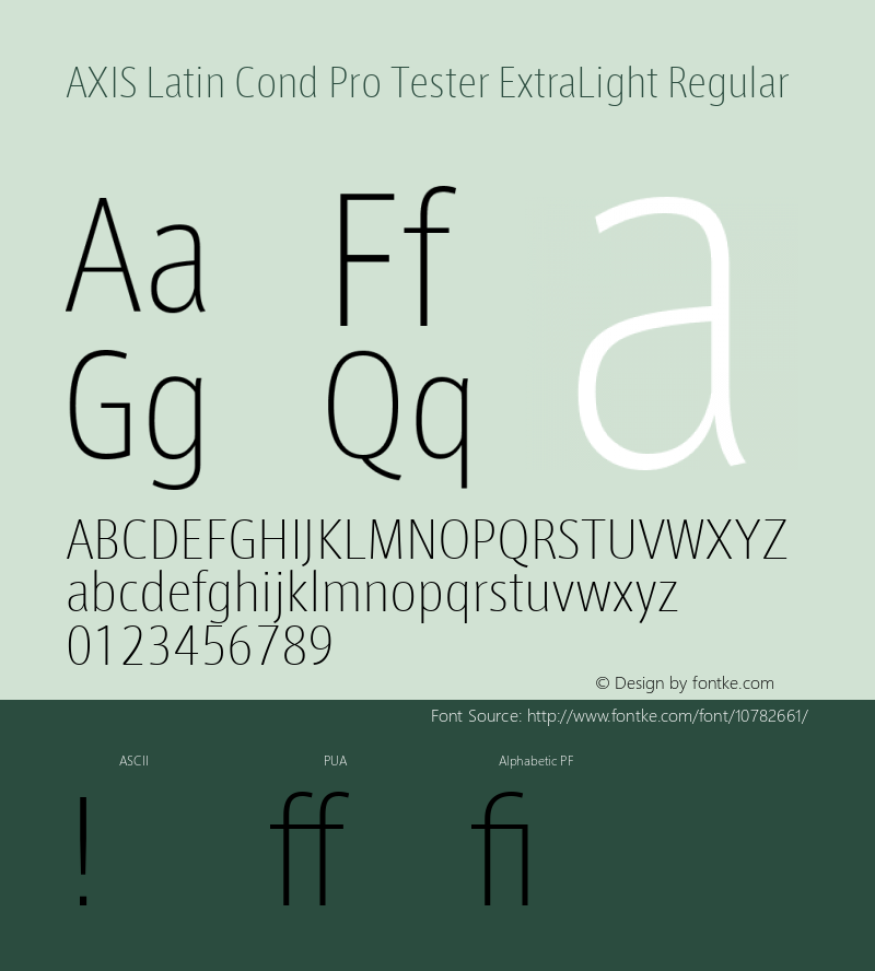 AXIS Latin Cond Pro Tester ExtraLight Regular Version 1.101;PS 1.000;Core 1.0.38;makeotf.lib1.6.5960; TT 0.93图片样张