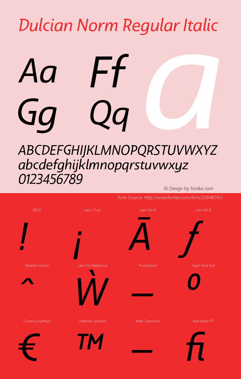 Dulcian Norm Regular Italic Version 1.000图片样张