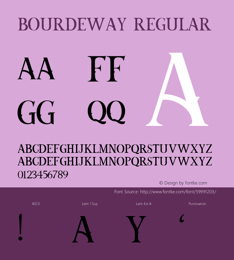 BOURDEWAY Version 1.009;Fontself Maker 3.5.1图片样张