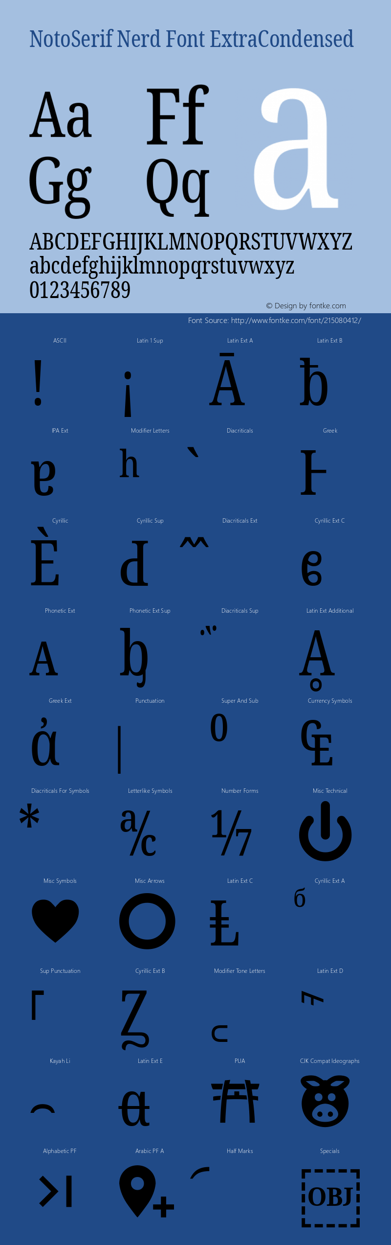 Noto Serif ExtraCondensed Nerd Font Complete Version 2.000;GOOG;noto-source:20170915:90ef993387c0; ttfautohint (v1.7);Nerd Fonts 2.1.0图片样张